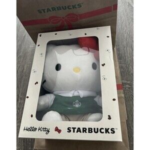 Hello Kitty x Starbucks Boxed Plush Doll NIB Sanrio 2025